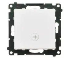 „Kontakt-Simon“ kryžminis jungiklis „Kontakt-Simon 55 TW7L.01/111“ su LED apšvietimu, laiptų piktogramų modulis 10 AX, 250V~, „Balta matt“ greitosios jungtys