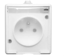 Kos Elektro System KOS TROL LINE Single- Z / U 16A IP44 su skaidria balta atvara (100132)
