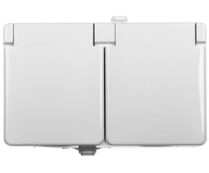 Kos Elektro System KOS TROL LINE Hermetics lizdas dvivietis su / U 16A IP44 su plonas baltas (100436)