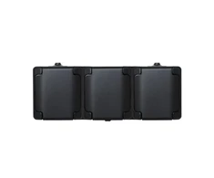 Kos Elektro System KOS BRYZA Trigubas horizontalus lizdas IP54 matinis dangtelis 10AX 250V juodas 180940