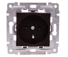 Kos Elektro System KOS Vieno lizdo Dante su / U 16A su takelio diafragma juoda (450934)