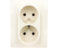 Kos Elektro System KOS Dvivietis VenA lizdas žemės 16A 250V kremas (510336)