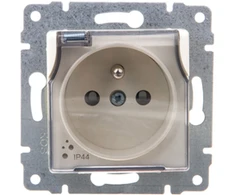 Kos Elektro System KOS Vieno Vena lizdas hermetiškas žemės plyšys 16A 250V IP44 kreminės (510339)