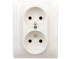 Kos Elektro System KOS Dvivietis lizdas su įžeminimu 16A, baltas (510436)