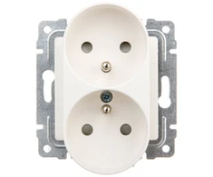 Kos Elektro System KOS Dvigubas VenA lizdas įžeminimo 16A 250V, balta (510447)