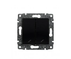 Kos Elektro System 510919 VENA Dvigubas laiptų jungiklis su raktu be rėmo 16AX250V matinė juoda 510919
