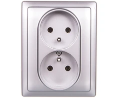 Kos Elektro System KOS Dvivietis lizdas su 16A aliuminio (514036)
