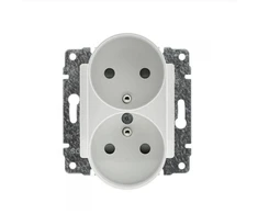Kos Elektro System 520447 VENA2 Dvigubas lizdas su/su langinėmis balta 520447