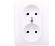Kos Elektro System KOS Dvivietis lizdas KOS 66 žemės 16A 250V baltos (660436)