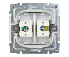 Kos Elektro System KOS Dvivietis lizdas KOS 66 kompiuteris 2 x RJ45 balta (660467)