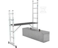 Pastolinės kopėčios KRAUSE, aliumininės, universalios, 2 x 6, darbinis aukštis - 375 cm