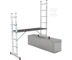 Pastolinės kopėčios KRAUSE, aliumininės, universalios, 2 x 6, darbinis aukštis - 375 cm
