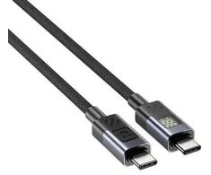 Unitek Przewód USB-C PD 60W 480Mbps su wyświetlaczem 1m su oplotem juoda