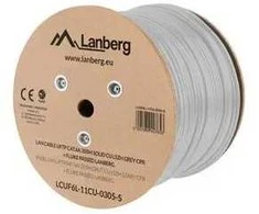 LANBERG UFTP kabelis CAT 6A 305M CU LSZH laidas pilkas CPR+FLUKE PASSED
