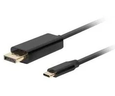 LANBERG LAIDAS USB-C(M)->DISPLAYPORT(M) 1M 4K 60HZ JUODA CA-CMDP-10CU-0010-BK