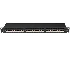 LANBERG komutacinė panelė 24 prievadų 1U 19" CAT.6A FTP juoda PPSA-1024-B