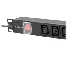 LANBERG maitinimo paskirstymo blokas PDU 19 1U 16A 8x IEC C13 lizdai 2m juodas C20