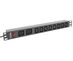 LANBERG maitinimo paskirstymo blokas PDU 19 1U 16A 2x C19 8x IEC C13 lizdai 2m juodas C20