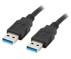 LANBERG USB-A 3.0 M/M kabelis, 1M, juodas, CA-USBA-30CU-0010-BK