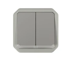 Legrand 069526L NAUJAS PLEXO 55 Dvigubas jungiklis/dvigubas mygtukas su apšviestu mechanizmu 10 AX - 250 V AC pilka 069526L
