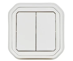 Legrand 069855L NAUJAS PLEXO 55 Dvigubas jungiklis/dvigubas mygtukas įleidžiamas į žemę komplektas 10 AX - 250 V AC baltas 069855L