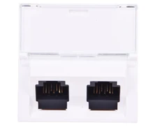 Legrand MOSAIC PC lizdas, dvivietis RJ45 cat.6 UTP 2M 45st, baltas (076504)