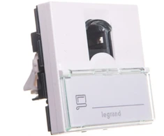 Legrand MOSAIC PC lizdas vienas RJ45 FTP cat.6 2 balti moduliai (076565)