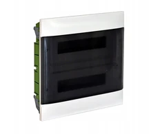 Legrand 135412 PRACTIBOX S įleidžiamas modulinis skirstytuvas tuščiavidurėms sienoms 2x12 skaidrios durys 135412