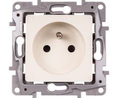 Legrand 664636 NILOE Viengubas lizdas su/be 16A IP20 su žaliuzėmis, kreminės spalvos 664636