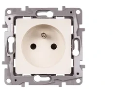Legrand 664636 NILOE Viengubas lizdas su/be 16A IP20 su žaliuzėmis, kreminės spalvos 664636