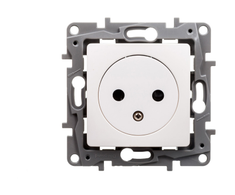 Legrand 664737 NILOE Viengubas lizdas su plokščiu dangteliu / be jo 16A IP21 baltas 664737