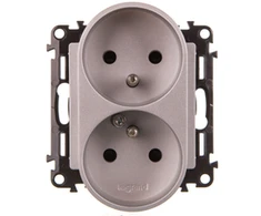 Legrand Dvivietis lizdas Valena Life 16A aliuminis (753390)