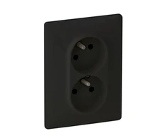 Legrand 756376 VALENA LIFE lizdas 2x2p+su monobloko tipas su užraktu juodas 16A 250V 756376