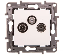 Legrand 764564 NILOE RTV-SAT antenos lizdas, pralaidus, 14 dB, baltas 764564