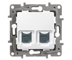 Legrand Baltas dvivietis kompiuterio lizdas RJ45 cat.6 UTP (664774)