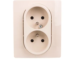 Legrand 764641 NILOE Lizdas double su/u compact 16 A 250 V su langinėmis kremas 764641