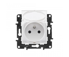 Legrand Niloe Step - maitinimo lizdas 2P+Z IP44, automatiniai gnybtai, su užraktu - balta spalva 863136
