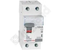 Legrand diferencinis srovės perjungiklis 2P 25A 0.1A, AC P302 TX3 (411519)
