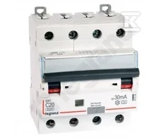 Legrand Kombinuotas jungiklis DX3 Automatinis saugiklis/HPFI C 20A 30mA 4P 6/10kA A tipo
