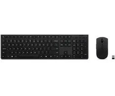 Lenovo Professional Belaidė ładowalna Klaviatūra su pele combo | Rinkinys Klaviatūra ir pelė | Bezprzewodowy | Pelė w zestawie | Angielski (USA) | Łączność Bluetooth | Pilka