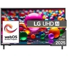 LG 43UA74003LB Televizorius 109,2 cm (43") 4K Ultra HD Smart TV Wi-Fi Juodas