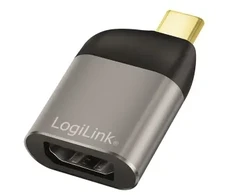 LOGILINK CUA0204 Adapteris USB typu C USB-C/M na DP/F 8K aliuminio juoda/pilka