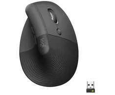 LOGITECH Lift verslui vertikali ergonomiška pelė, 6 mygtukai, belaidė Bluetooth 2,4 GHz Bolt USB imtuvas, grafito spalvos