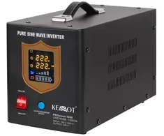 Avarinis maitinimo šaltinis KEMOT PROsinus-1000 keitiklis su gryna sinusine banga ir 12V 230V 1000VA/700W įkrovimo funkcija – juodas