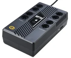 ORVALDI UPS AM-1000LCD USB 8xSchuko outlets 4backup/4SurgeProt bat 3min USB RJ45