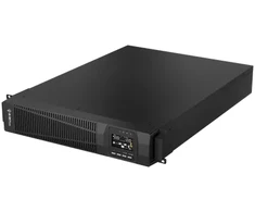 Maitinimo šaltinis awaryjny UPS Rack 3000VA/2700W, 220V/50Hz, TFT LCD sukamasis, SNMP/USB/RS232/EPO, ochrona RJ45, VRLA 6×9Ah, gniazdo baterii zewn. Anderson SB50, 2×CEE 7/3, IEC C19, IEC C20, kable USB A-B, RS232 DB9, zasilający CEE–IEC ALANTEC