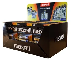 MAXELL ALKALINĖS LR6 AA 4VNT EKSPOZICIJA (30 vnt. blisterių/120 vnt. baterijų)