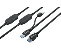 Kabelis USB MediaRange 2x USB-A - USB-A 15 m Juodas (MRCS244)