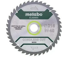 Pjovimo diskas medienai Metabo HW/CT CORDLESS CUT WOOD - CLASSIC; 216x30x40 mm; 5°