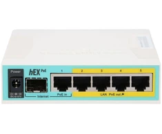 MikroTik hEX PoE | Maršrutizatorius | 5x RJ45 1000Mb/s, 1x SFP, 1x USB